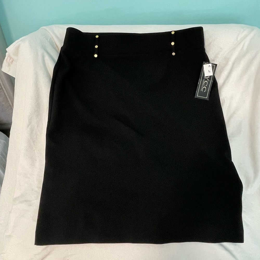 Black dressy skirt size large .